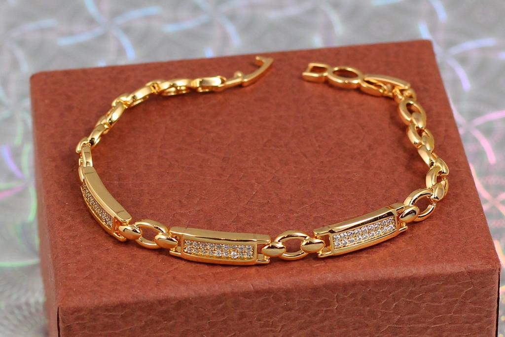 Браслет Xuping Jewelry Тройка 17 см 6 мм Золотистый (1757099230)