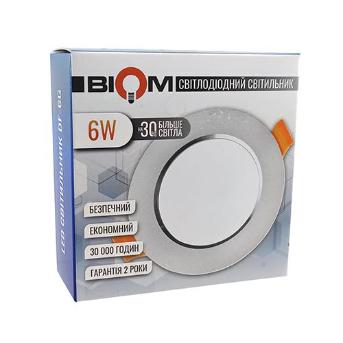 Светильник светодиодный BIOM Downlight DF-6G 6 Вт круглый 5000К Серый (15188-1) - фото 3