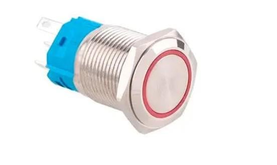 Кнопка возвратная 9-24В LED 5pin 22K-P11D 22 мм Красный