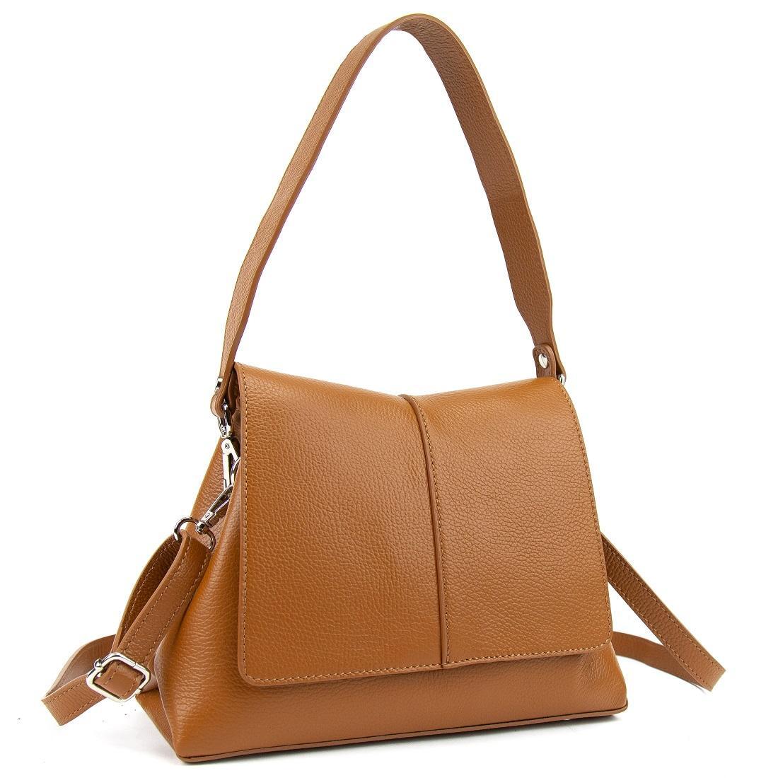 Жіноча сумка крос-боді з клапаном Royal Bag F-IT-9892C Коричневий (8045)