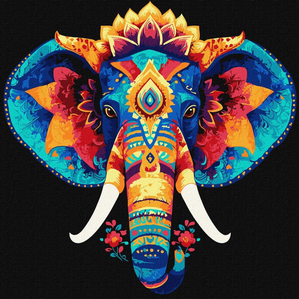 Картина по номерам Ideyka Загадочный слон 30х30 см (KHO5179)