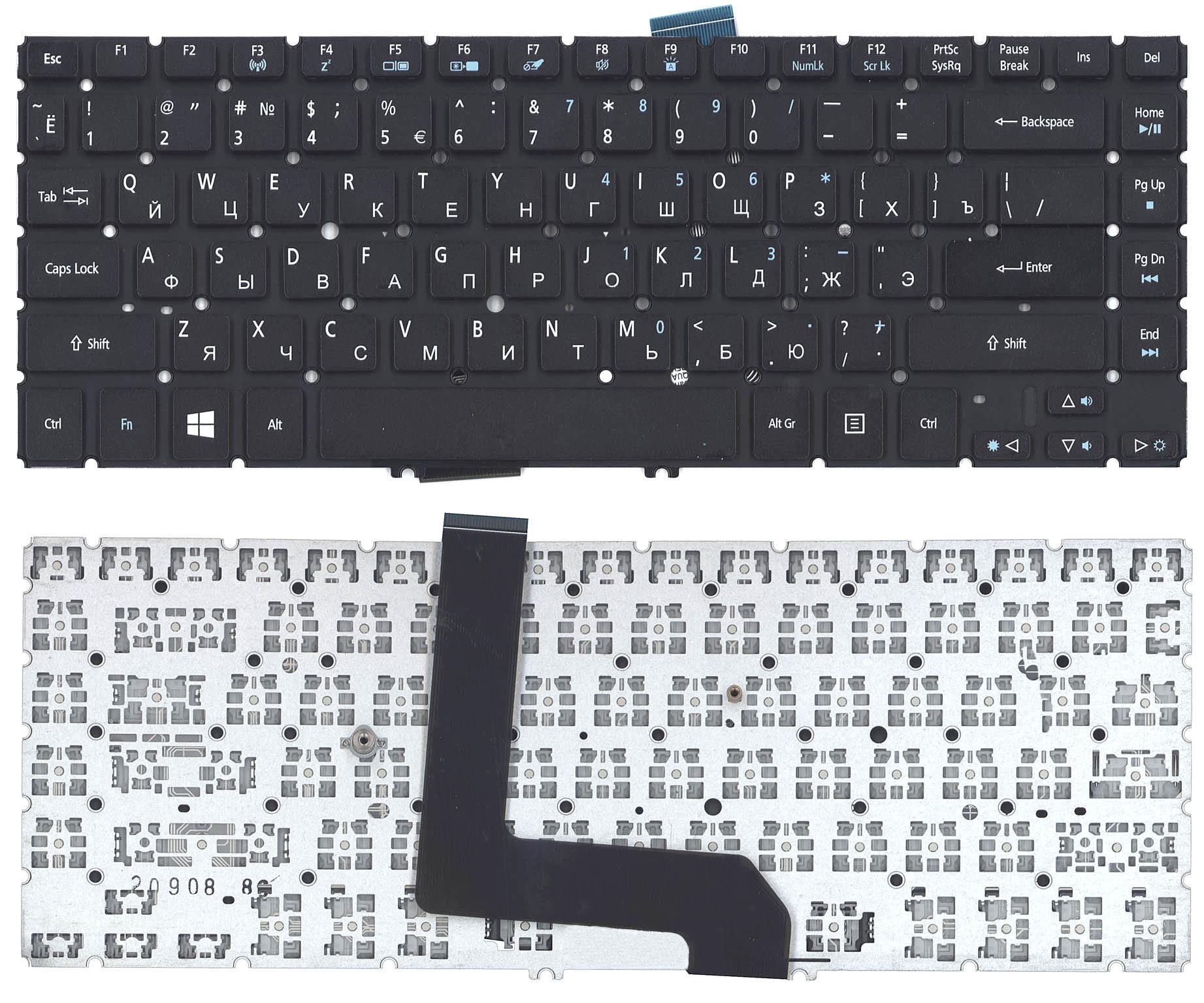 Клавіатура для ноутбука Acer Aspire M5-481T з підсвічуванням Light Black Клавіатура для ноутбука Acer Aspire M5-481T з підсвічуванням Light Black