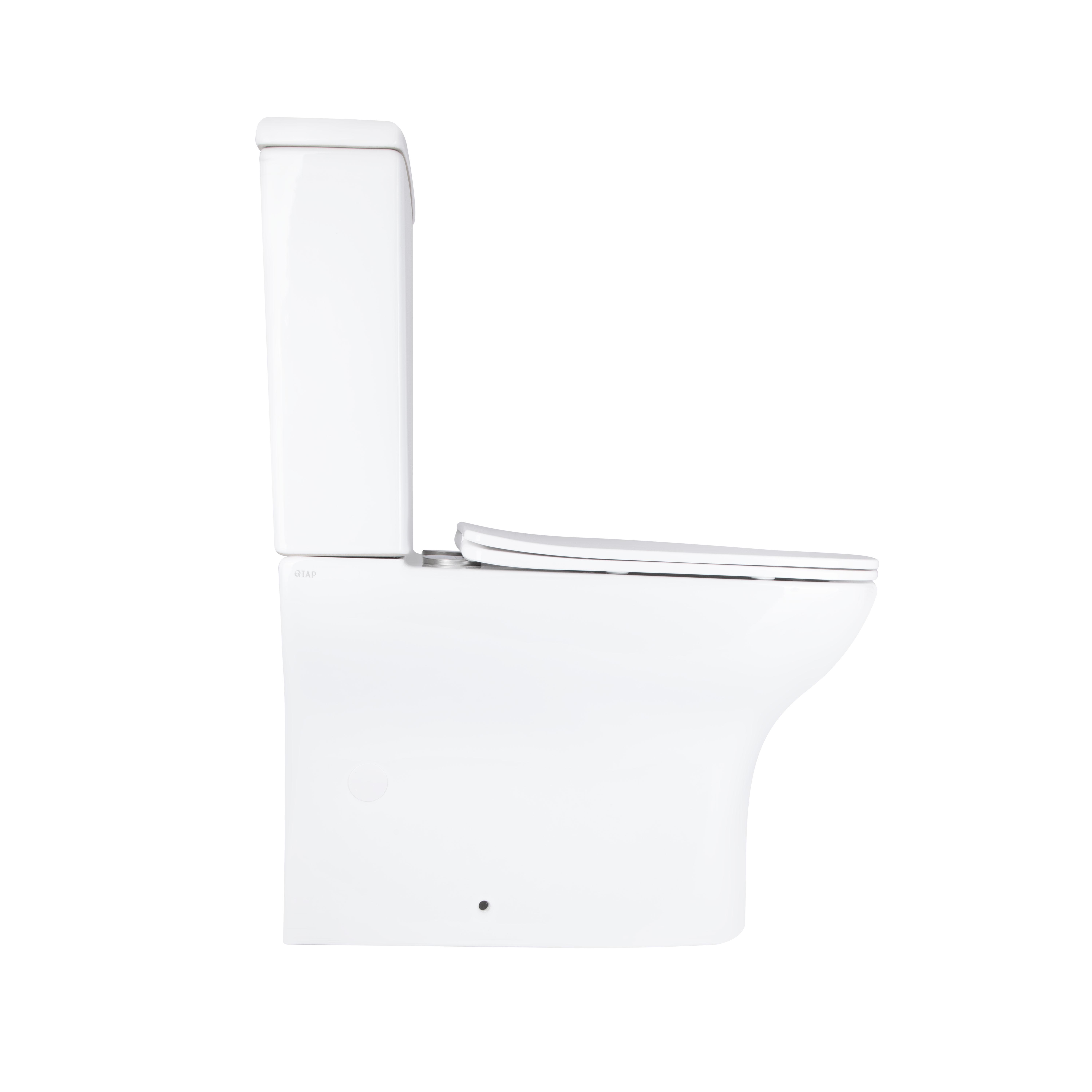 Унитаз напольный Qtap Aries Rimless безободочный с сиденьем Soft-close White (QT03228302W) - фото 4