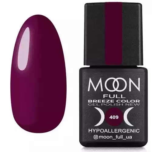 Гель-лак Moon Full Breeze color 8 мл №409 Темно-малиновый эмаль
