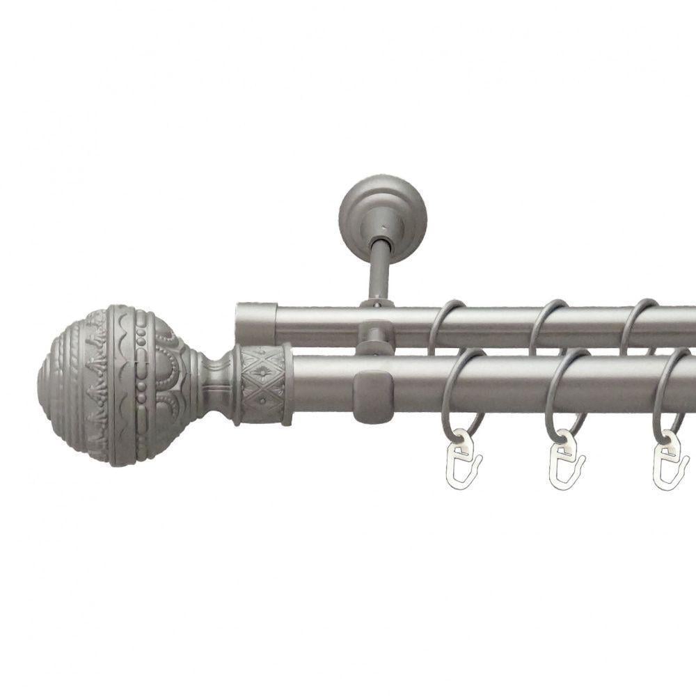 Карниз Orvit Арабеска двухрядный гладкий 25/19 мм 200 см Сатин (00-00011056)