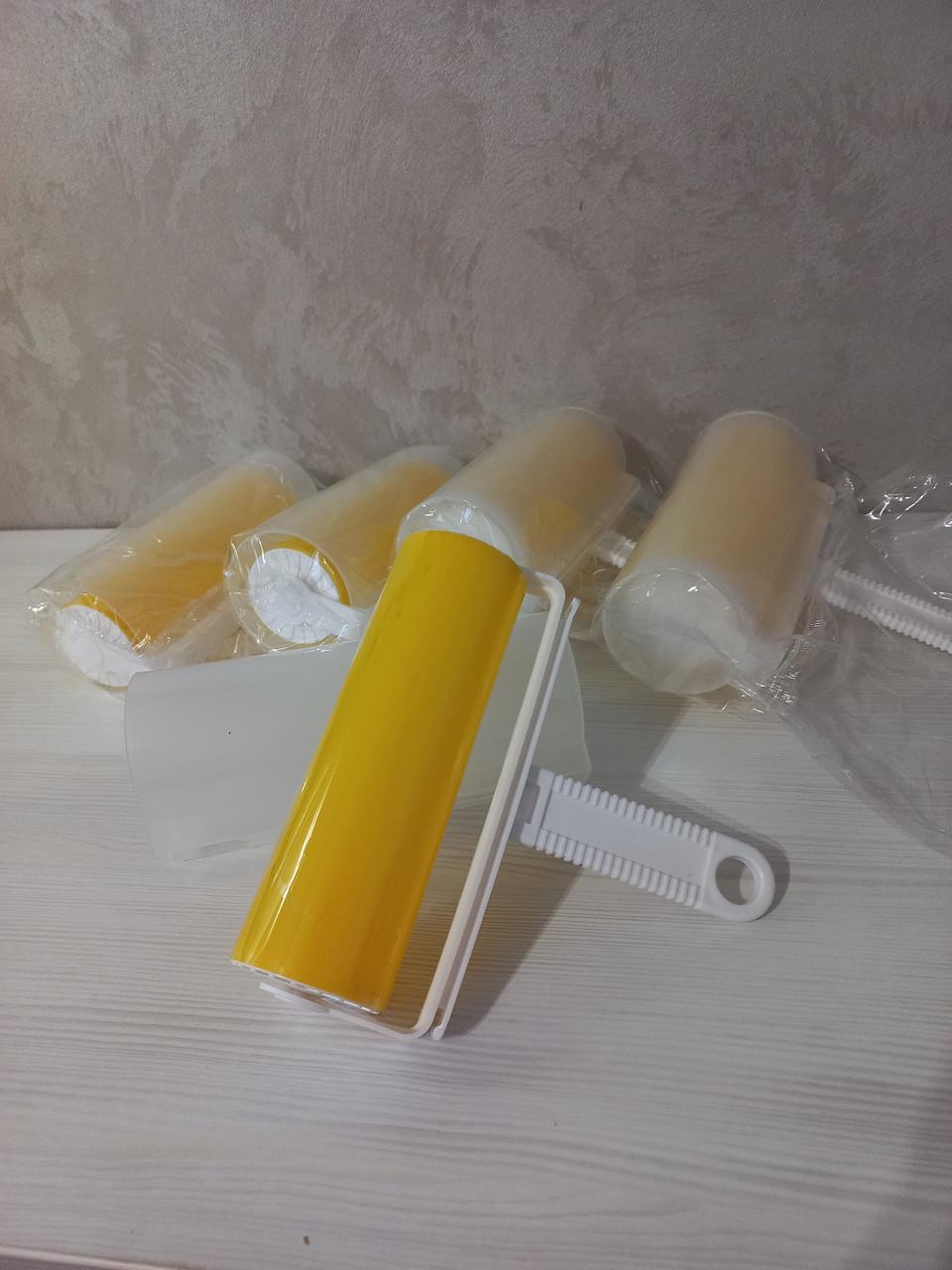 Ролик липкий силіконовий для чищення одягу 17,5 см Жовтий - фото 4 Ролик липкий силіконовий для чищення одягу 17,5 см Жовтий - фото 4