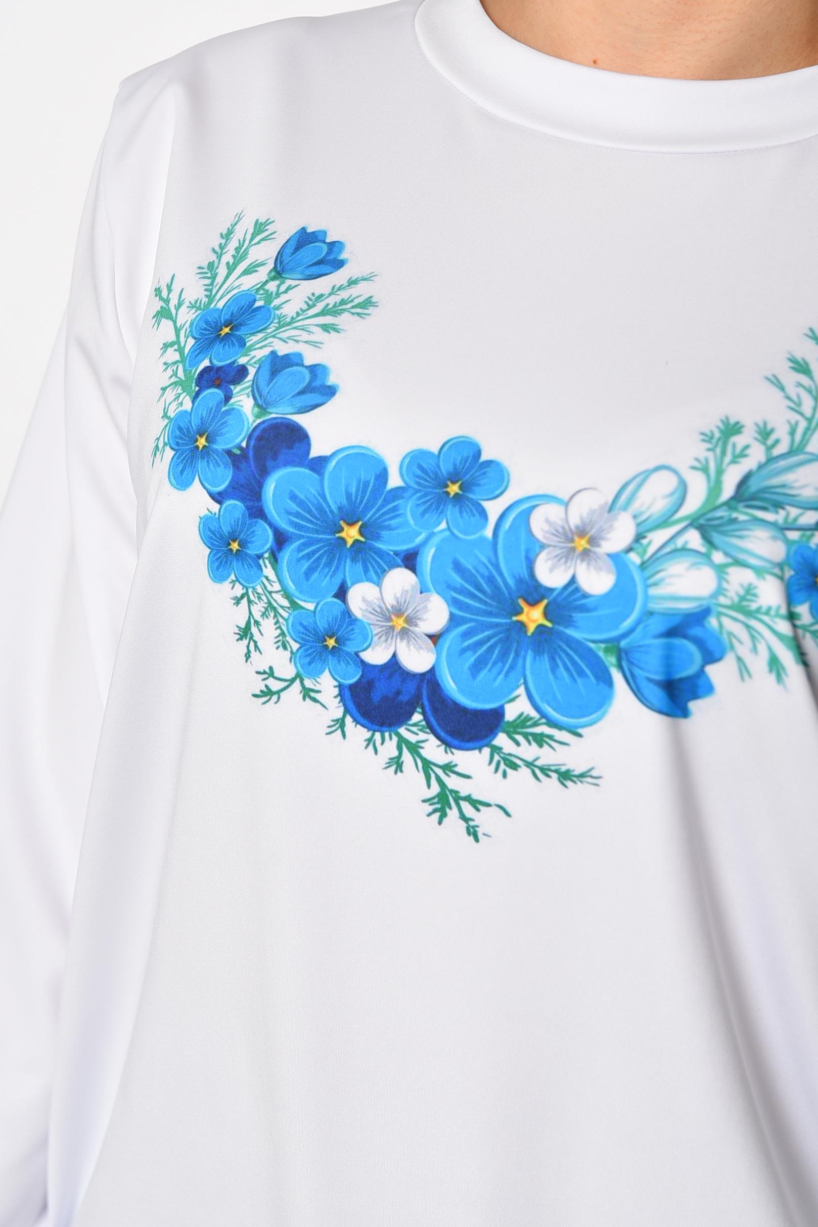 Свитшот женский с рисунком S-M Белый (185593) - фото 4 Свитшот женский с рисунком S-M Белый (185593) - фото 4