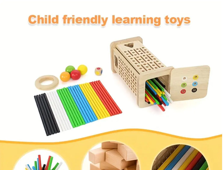 Настольная игра логическая из дерева Учим цвета и моторику с палочками и кубиком от 3 лет (826) - фото 6 Настольная игра логическая из дерева Учим цвета и моторику с палочками и кубиком от 3 лет (826) - фото 6