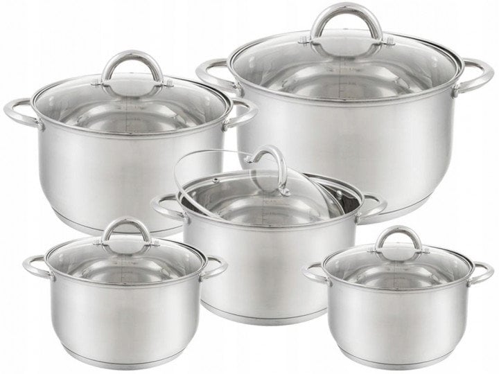 Набор кастрюль из нержавеющей стали Edenberg 10 пр. с индукционным дном (EB-4004)