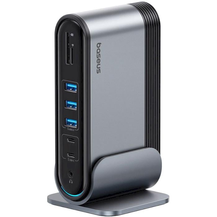 Док-станция BASEUS UnionJoy 17-Port Triple-Display USB-C Docking Station 4K@60Hz HDMI+DP PD 100W LAN Grey (B00532304811-00)