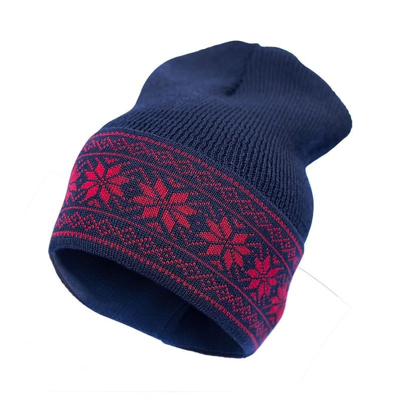 Шапка из шерсти мериноса София 48-54 см Синий (412-13)