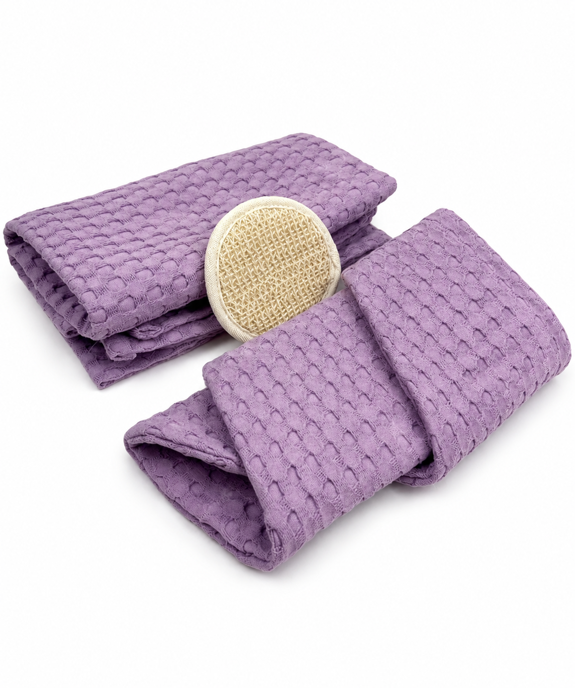 Спа набор для женщин Lavender Care Полотенце вафельное 95х55 см/Тюрбан для волос/Органическая мочалка (5743-8008)