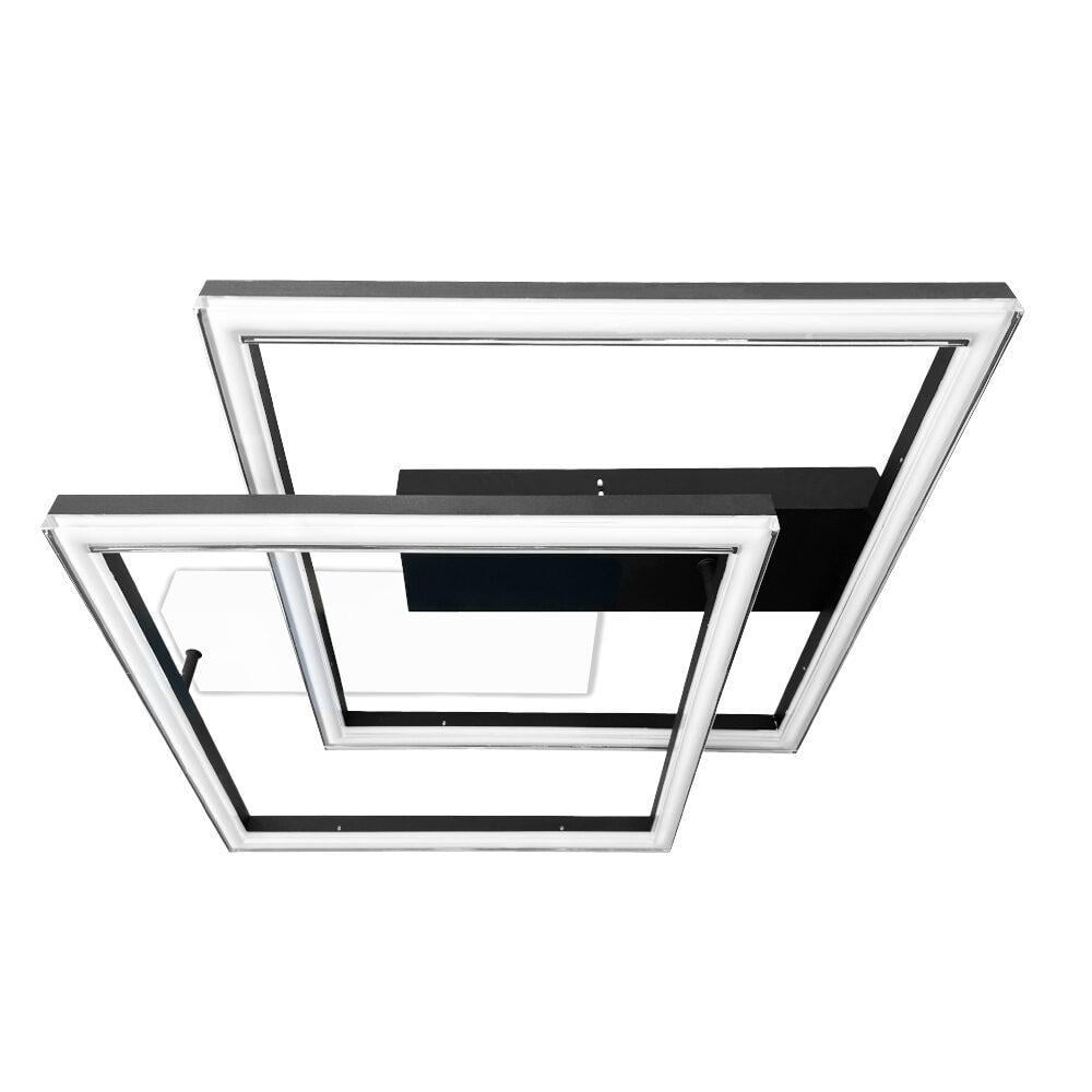 Світильник Violux LED smart BRIONI-S з пультом 84W 3000-5000K IP20 квадрат Біло-чорний (220705)