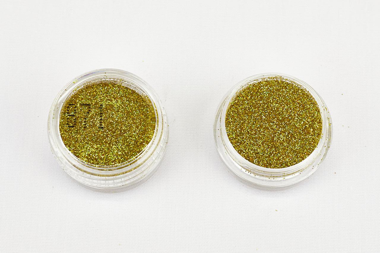 Глітер 871 0,2 мм 1/128 2 мл Золотий голографічний (078711) - фото 2