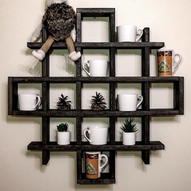 Полка для кружек из дерева Бавра Венге (СДК-002212)