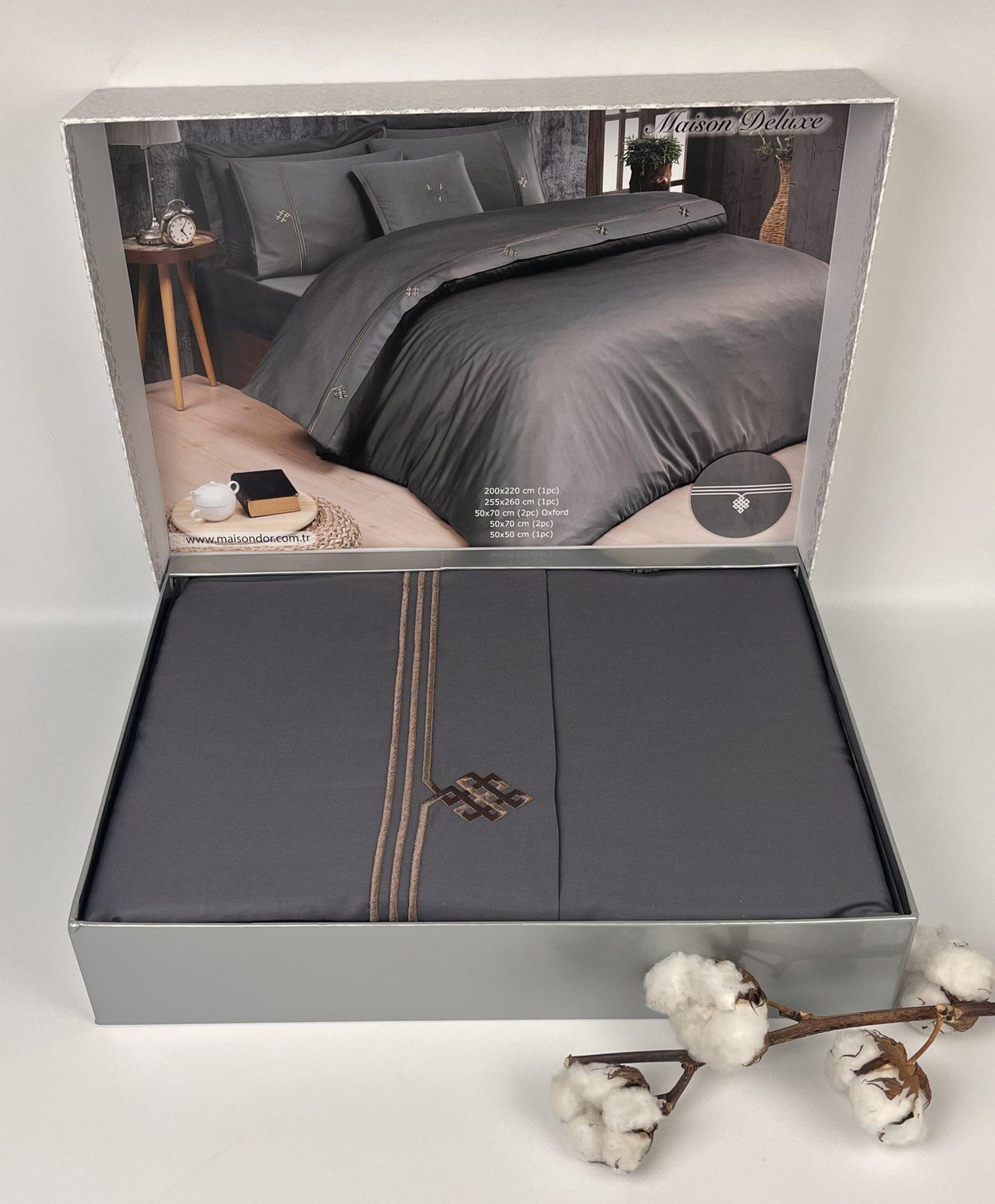 Комплект постельного белья Maison D'or Deluxe делюкс сатин евро Grey (2000022281860)