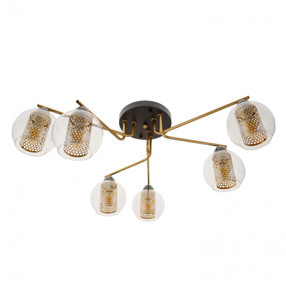 Люстра лофт Brille BL-787C/6 E14 ANB+BK Золотистый