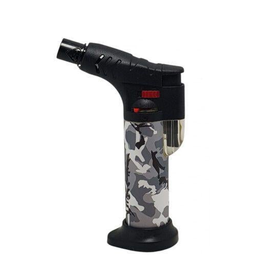 Зажигалка горелка Turbo MILITARY пьезо автогенный Серый (LM-225-100Q)