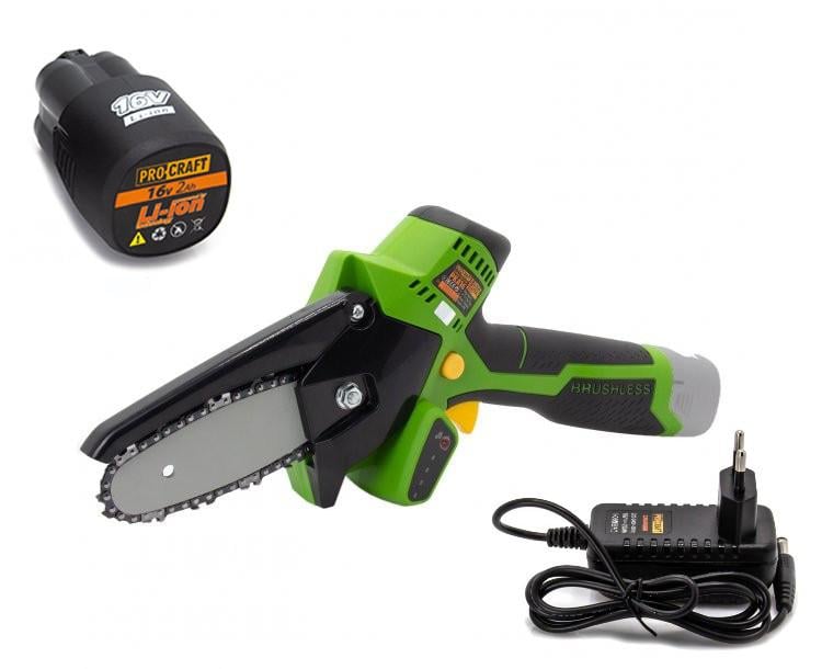Пила аккумуляторная ProCraft РКА16 бесщеточная с АКБ и зарядным
