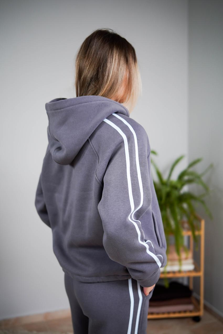 Костюм женский М208.4 на замке с начесом стальной 3XL Серый (1030-1-65) - фото 2