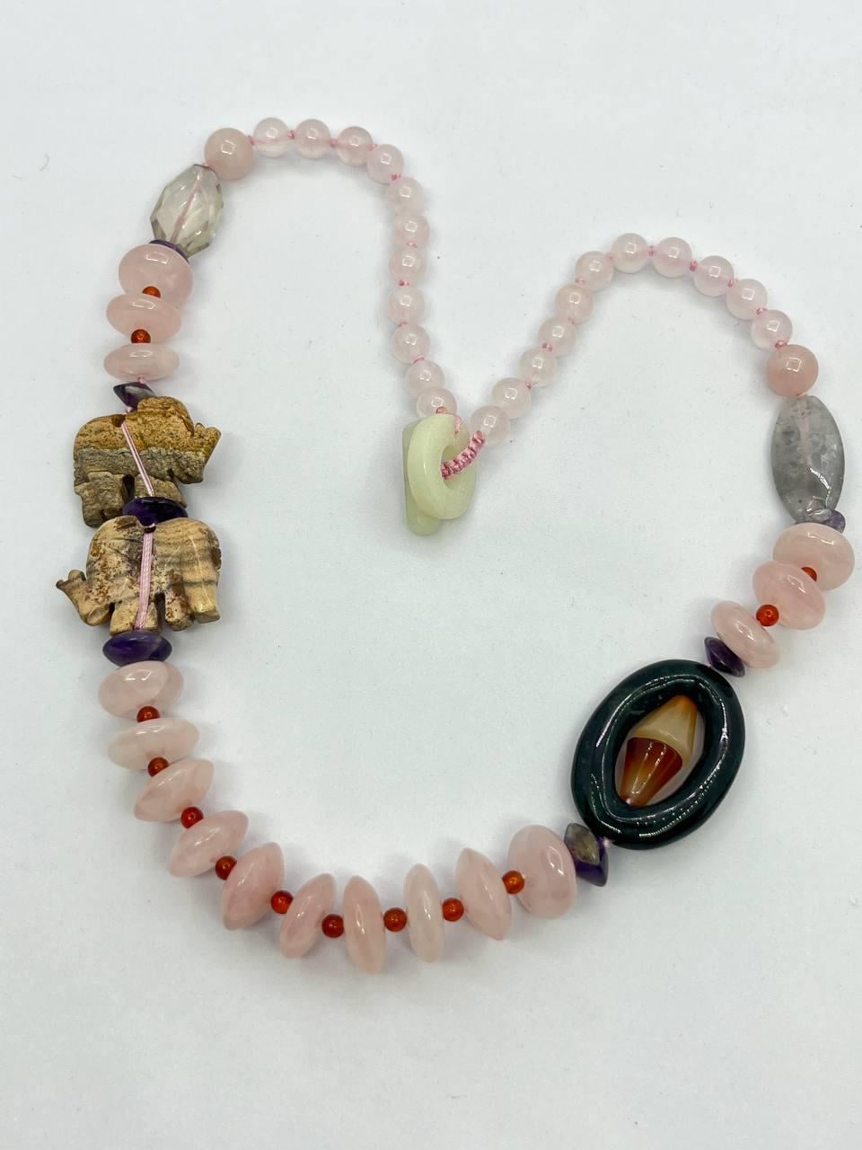 Бусы микс кварц 50 см Разноцветный (10298)