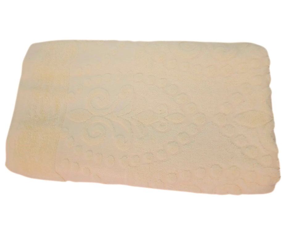 Рушник жакардовий Cotton Area 70х140 см Молочний (12634) - фото 1 Рушник жакардовий Cotton Area 70х140 см Молочний (12634) - фото 1