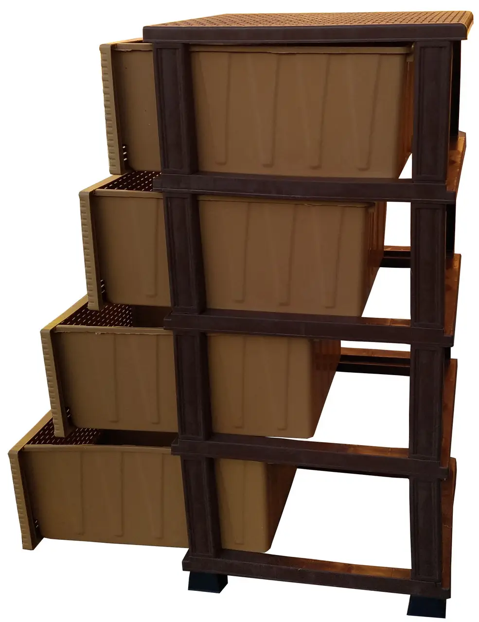 Комод пластиковий Elif Plastik Ротанг 4 ящики Бежевий (1757-Б) - фото 4 Комод пластиковий Elif Plastik Ротанг 4 ящики Бежевий (1757-Б) - фото 4