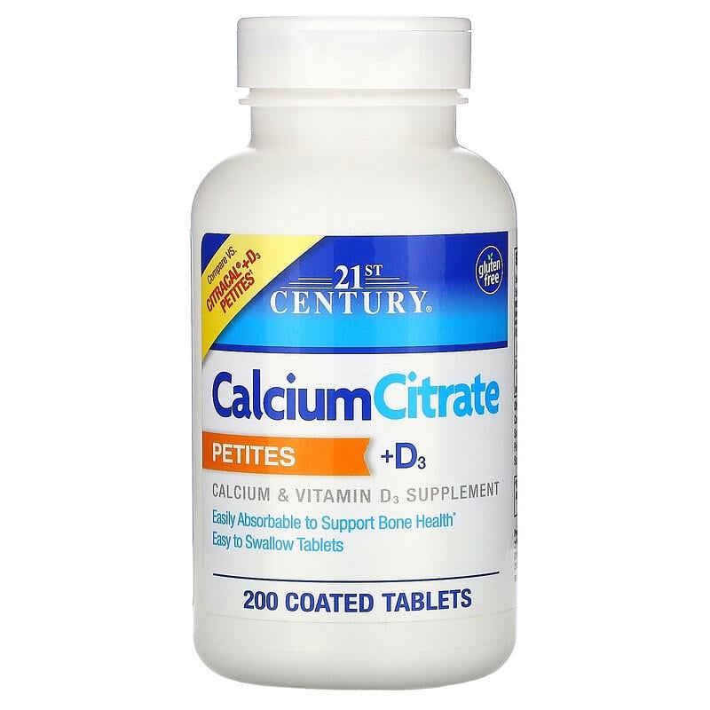 Витамины 21st Century Calcium Citrate Petites + D3 200 таблеток