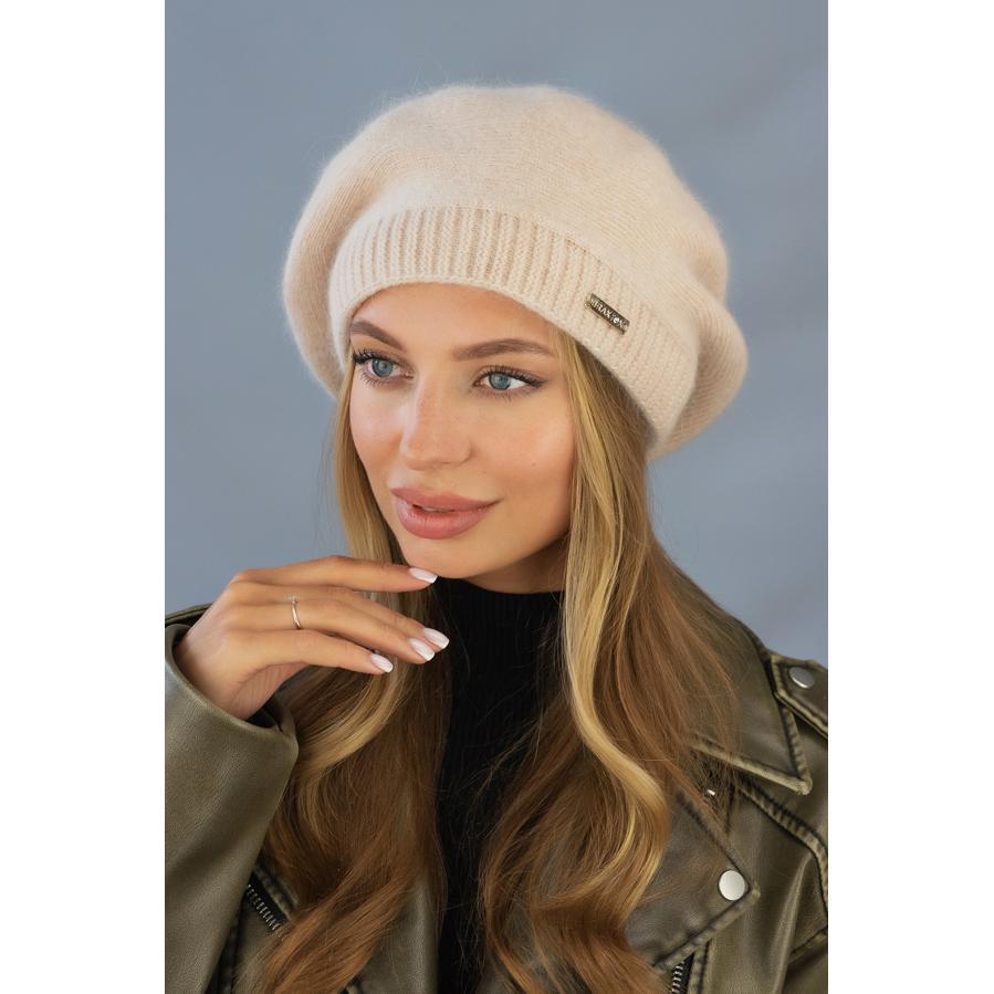 Берет жіночий із вовни кролика Braxton 7234 one size Кремовий