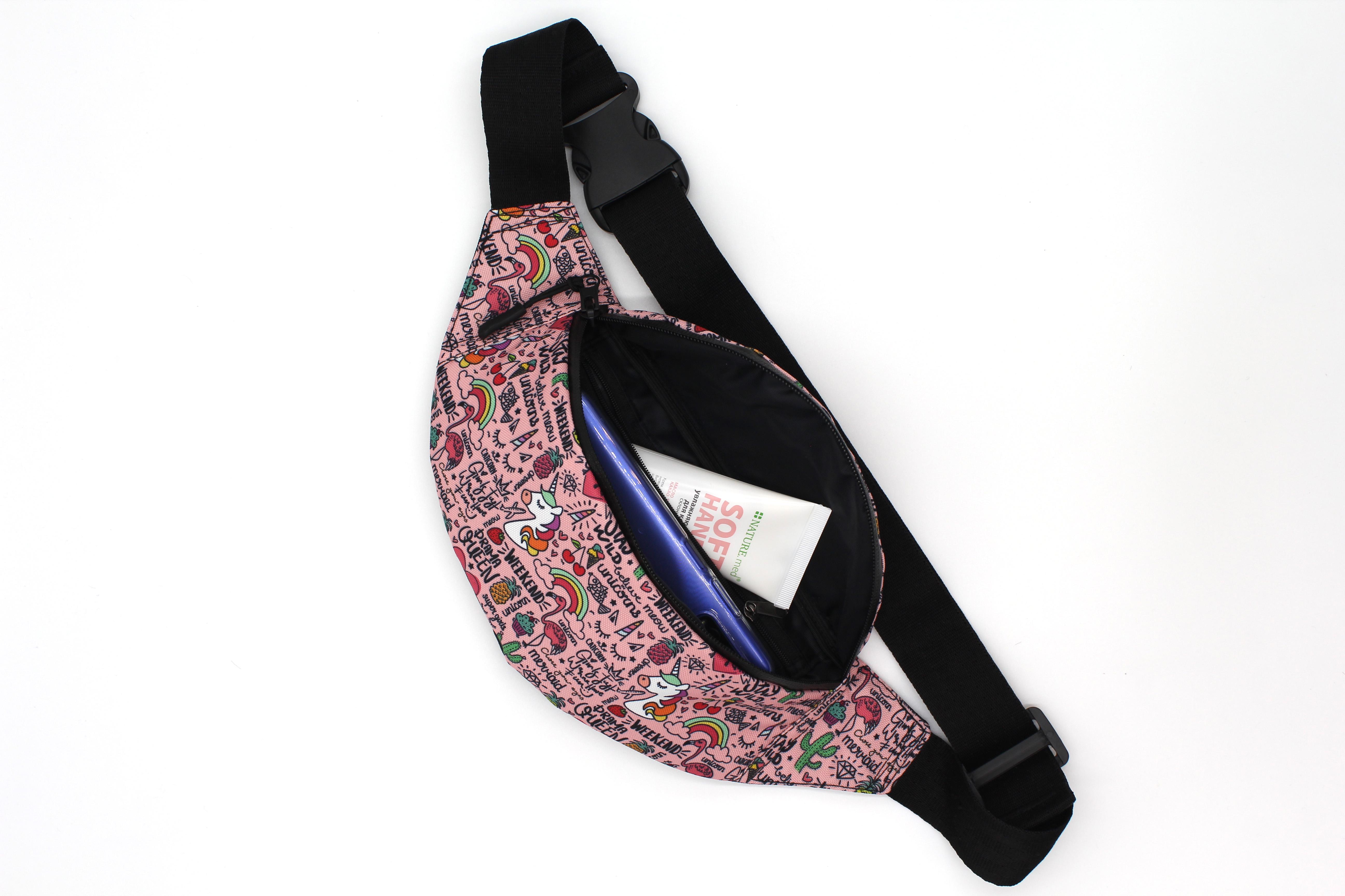 Сумка бананка для дівчинки Єдинорожки фламінго (BT-0238) - фото 6 Сумка бананка для дівчинки Єдинорожки фламінго (BT-0238) - фото 6