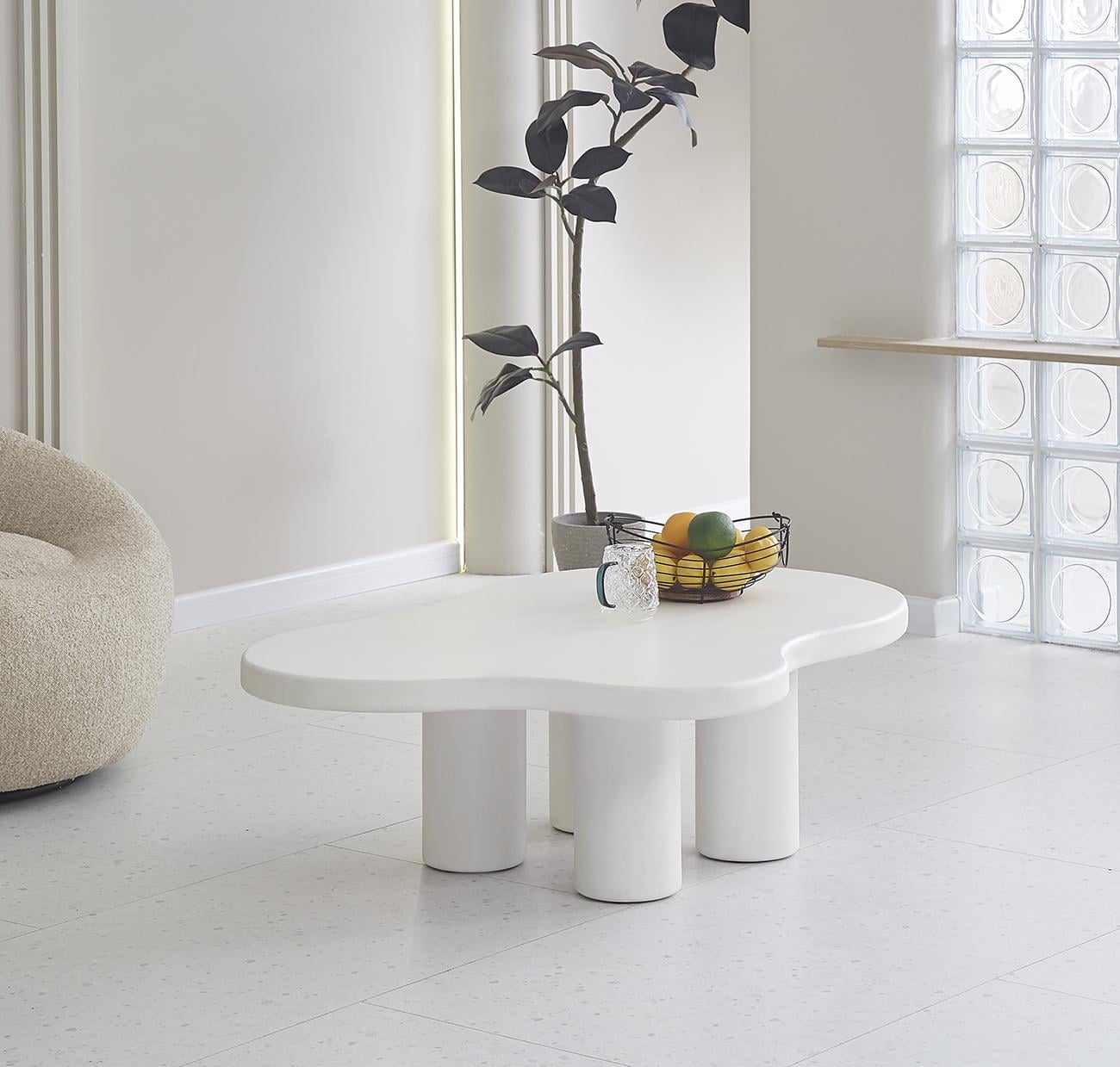 Кофейный столик Pedro White top white base (13981)