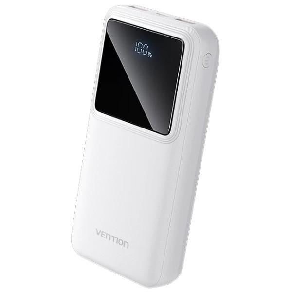 УМБ Vention 20000 mAh 22,5W 3APDQC 3.0 Micro-USBUSB-C2xUSB-A LED Display White