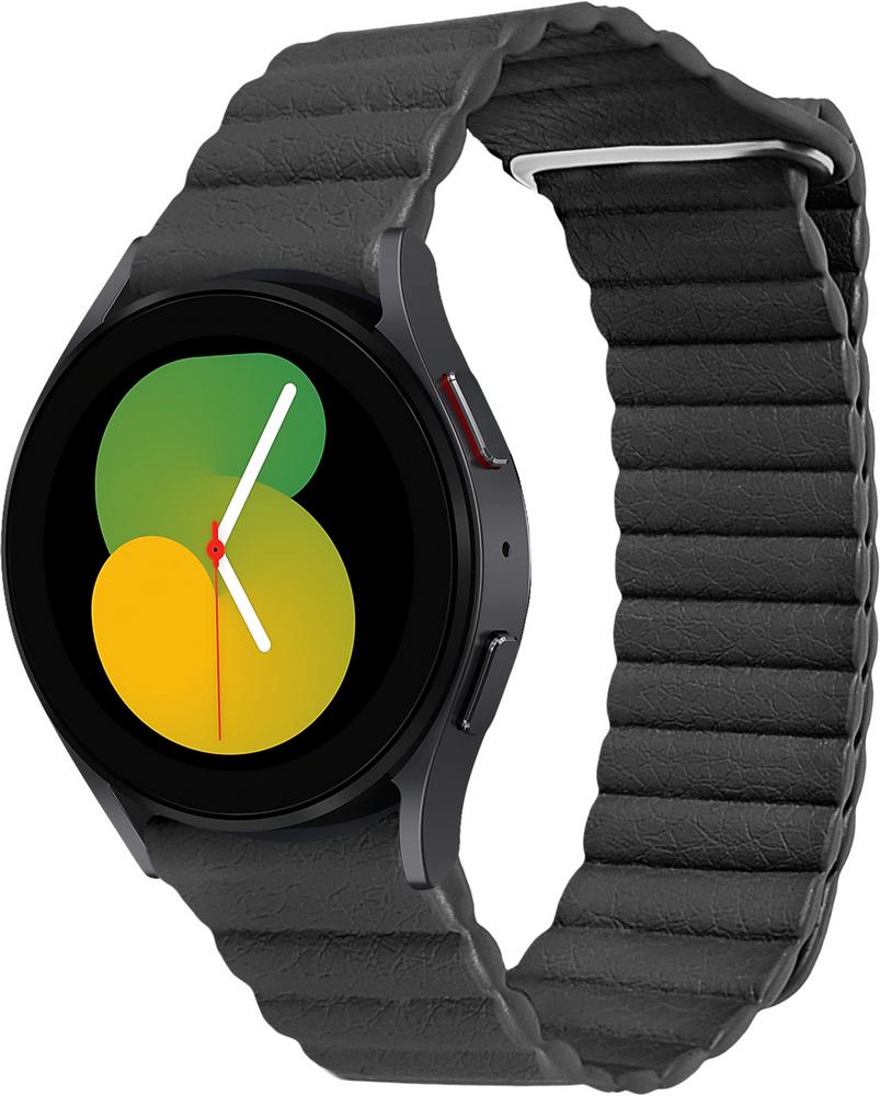 Ремешок кожаный Genis для Galaxy Watch 5 40 мм Black (29198-2B)