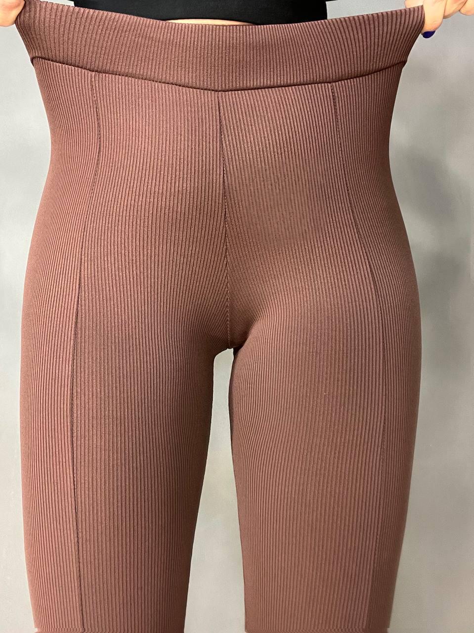 Лосины женские Prenses 535 с высокой посадкой и разрезами клеш L Коричневый (4063) - фото 7