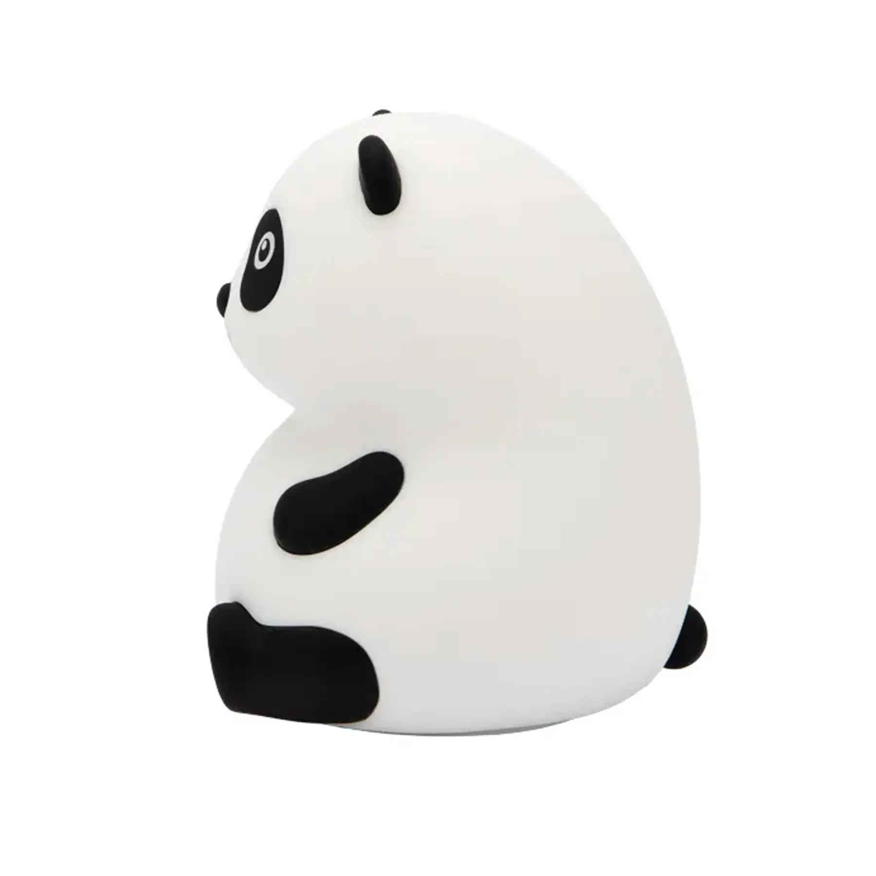 Ночник детский силиконовый Панда портативный с сенсорным управлением 1200 мАч USB Бело-черный (2013) - фото 5