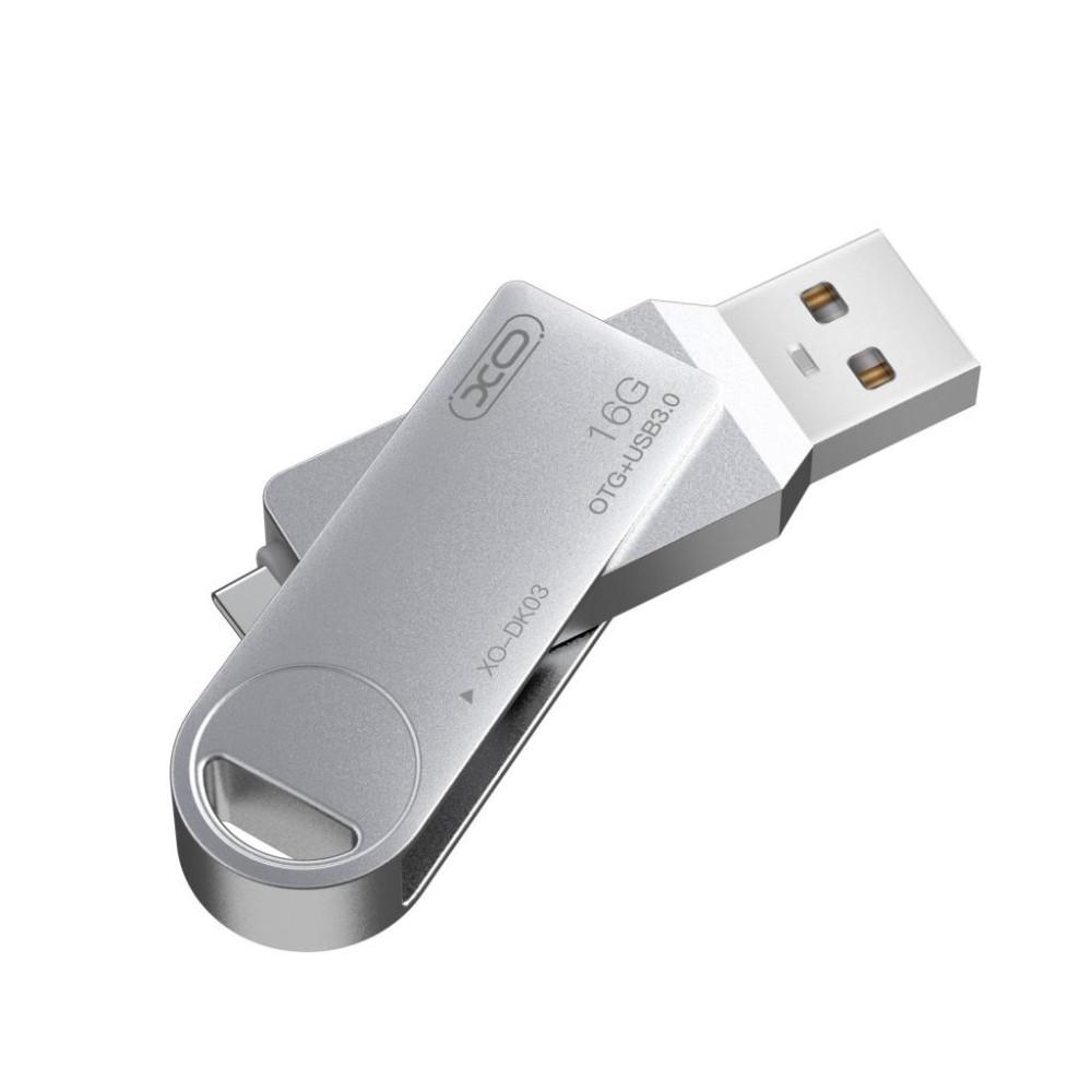 Флеш-накопитель для смартфона XO DK03 256 Гб Type-C+USB USB 3,0 повышенная скорость Металлик (675745788776) Флеш-накопитель для смартфона XO DK03 256 Гб Type-C+USB USB 3,0 повышенная скорость Металлик (675745788776)