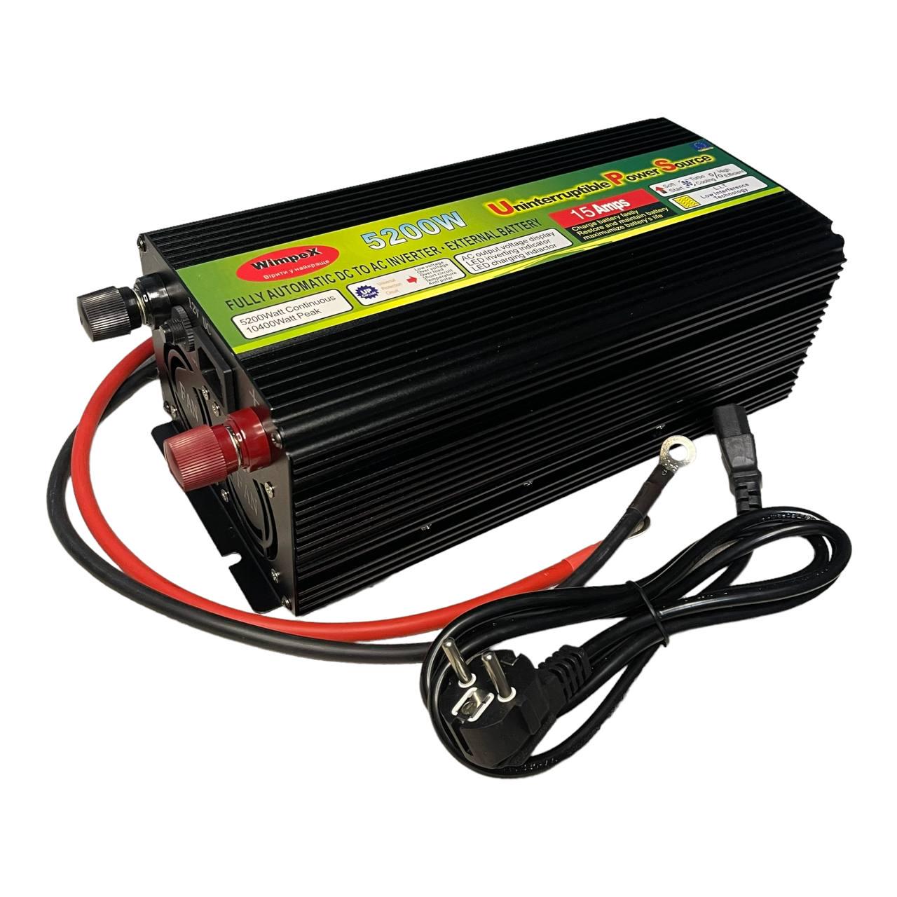 Інвертор Wimpex 5200 W 12-220 V DC-AC USB - фото 1