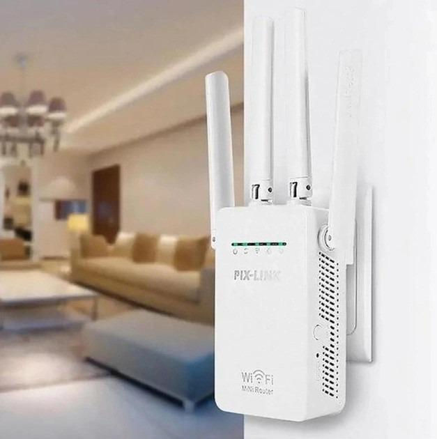 Репітер підсилювач WiFi сигналу з 4-ма вбудованими антена Pix-Link до 300 мб/с - фото 10