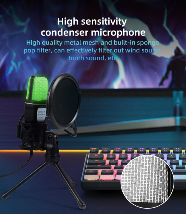 Микрофон YANMAI с RGB-подсветкой (SF666R) - фото 4 Микрофон YANMAI с RGB-подсветкой (SF666R) - фото 4