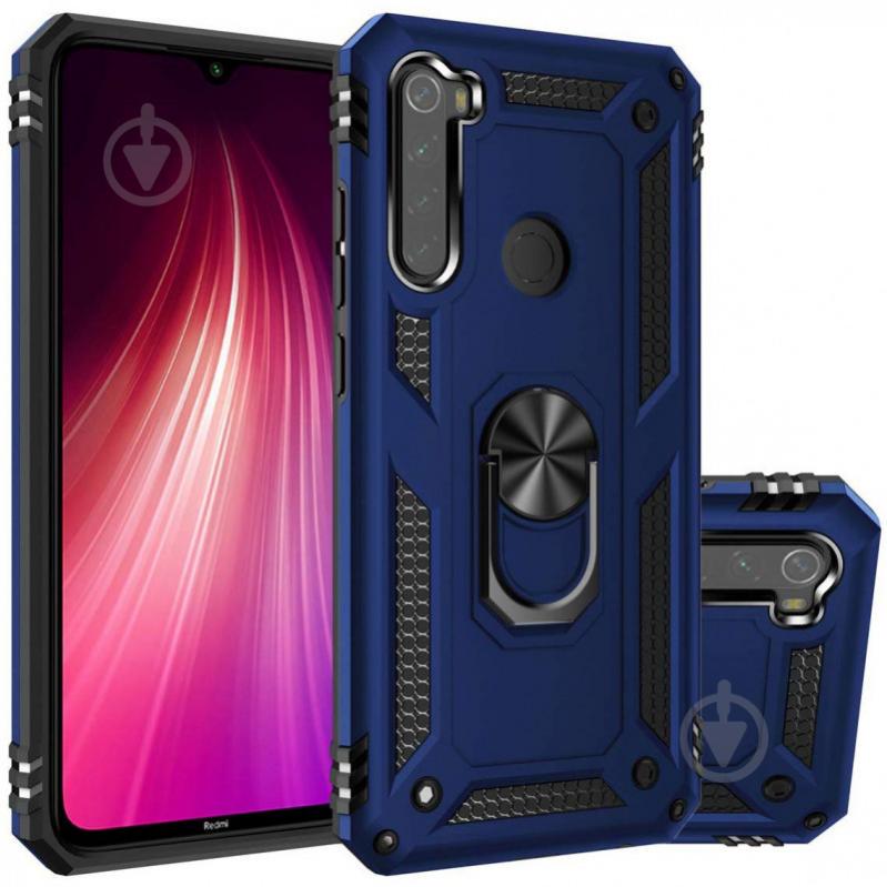 Ударопрочный чехол Epik Serge Ring магнитный держатель для Xiaomi Redmi Note 8T Темно-синий (880060)