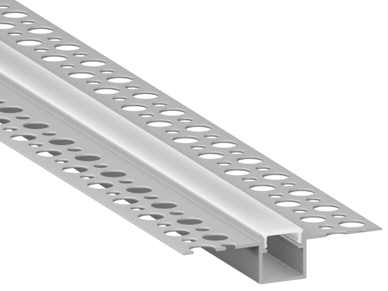 Профіль алюмінієвий для світлодіодної стрічки LEDUA АЛ-114 для гіпсокартона анодований під штукатурку 2 м (9286)