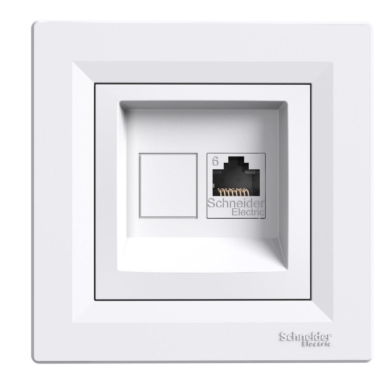 Розетка компьютерная Schneider Asfora RJ45 6/UTP Белый