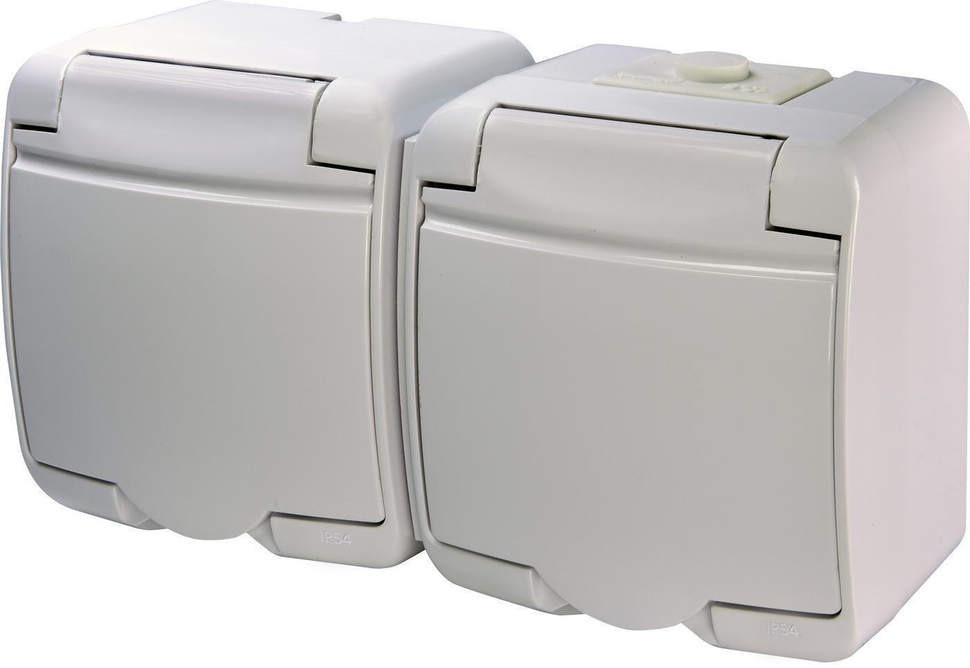 Розетка двойная ETI с крышкой Schuko RHE-2s IP54 Белый (4668019) - фото 1 Розетка двойная ETI с крышкой Schuko RHE-2s IP54 Белый (4668019) - фото 1