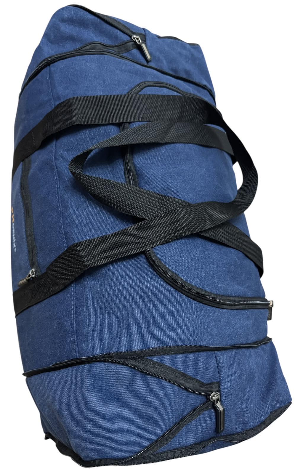 Сумка велика дорожня з кишенею на блискавці 90 л Синій (3370) - фото 6