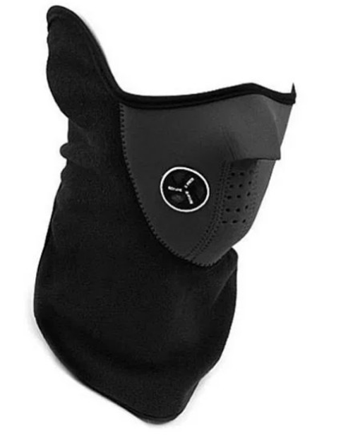 Бафф-полумаска вело флисовый с клапаном One Size Черный (362413992)