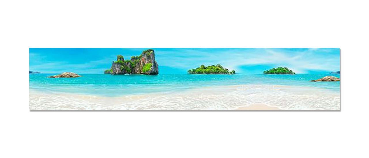 Фартук кухонный Песок пляж острова море 60х300 см Голубой