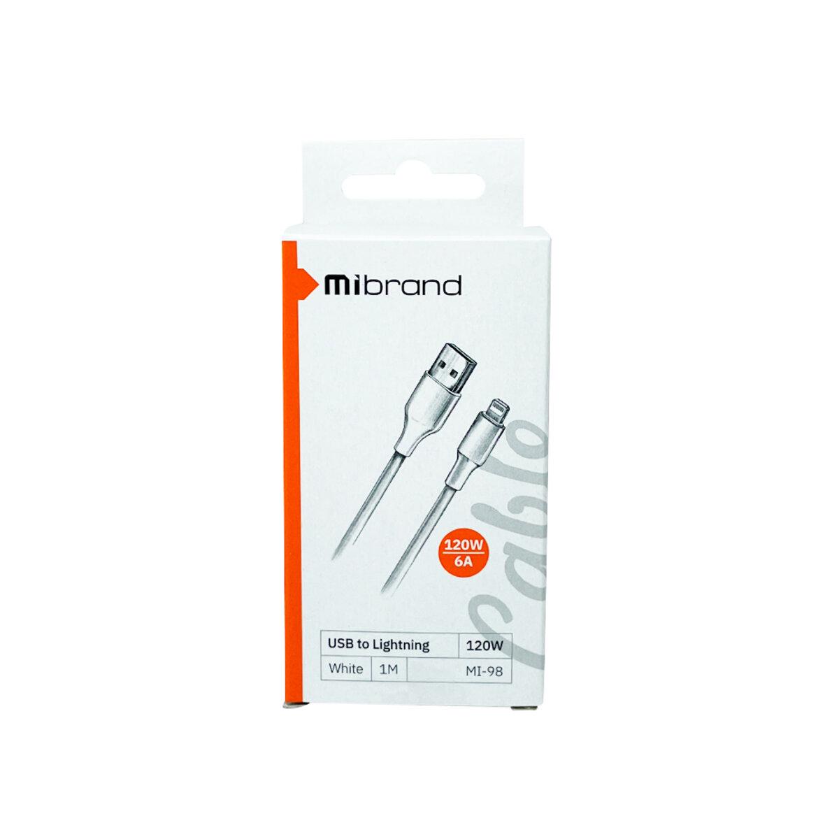 Кабель Mibrand Charge OTG MI-98 USB to Lightning 120 W MIDC 98LW 1 м White(563072) - фото 2