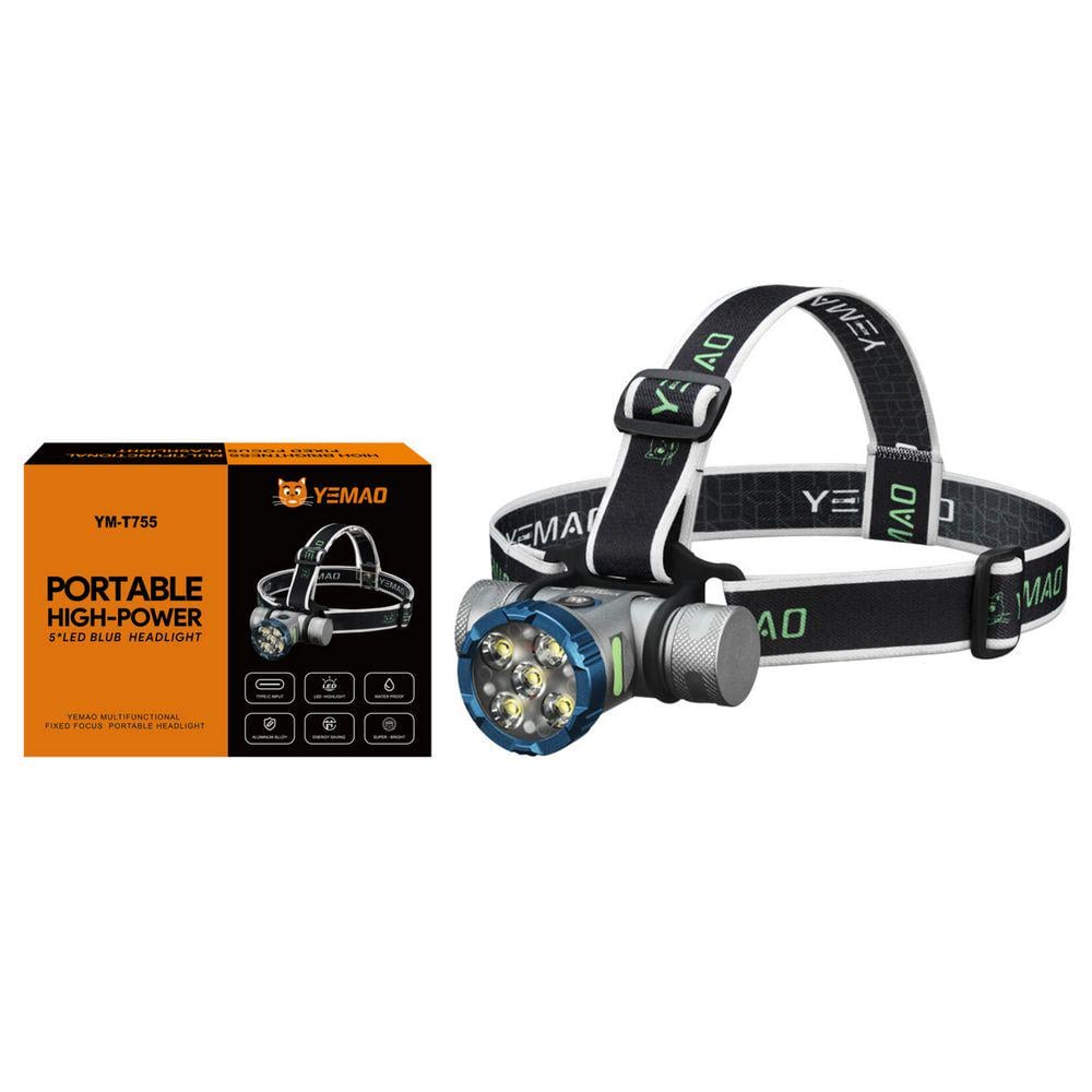 Фонарь налобный аккумуляторный YEMAO YM-T755X 3000 Лм красный свет 2×21700 Type-C (ML-05357)