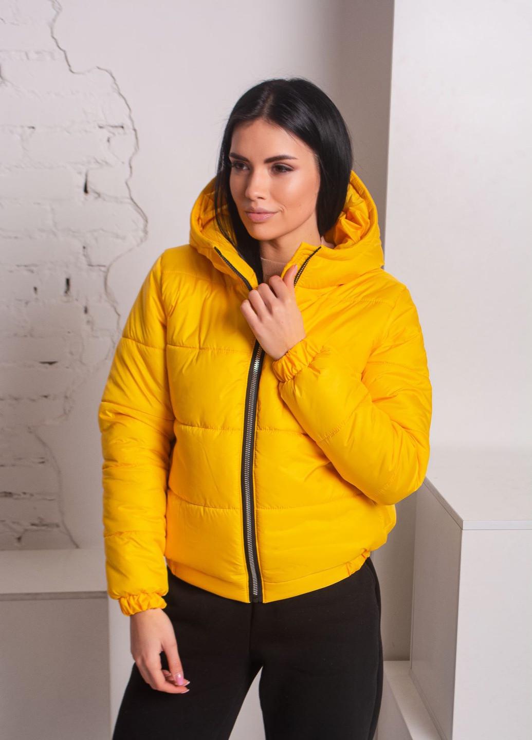 Куртка жіноча демісезонна к-007 укорочена р. 50-52 Жовтий (31410317)