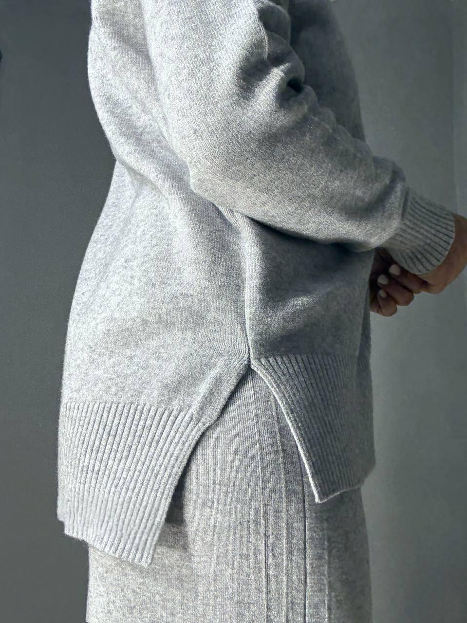 Костюм женский ACCORDDREAM 6841-8636 свитер с брюками палаццо вязаный OS Серый (5178) - фото 6 Костюм женский ACCORDDREAM 6841-8636 свитер с брюками палаццо вязаный OS Серый (5178) - фото 6